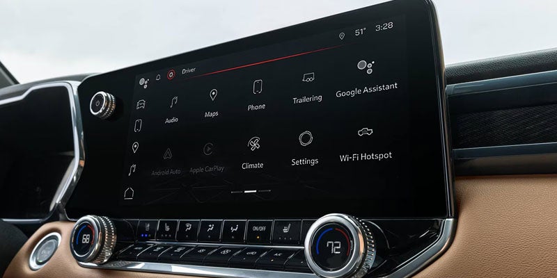 2026 GMC Canyon infotainment touchscreen with Google built-in