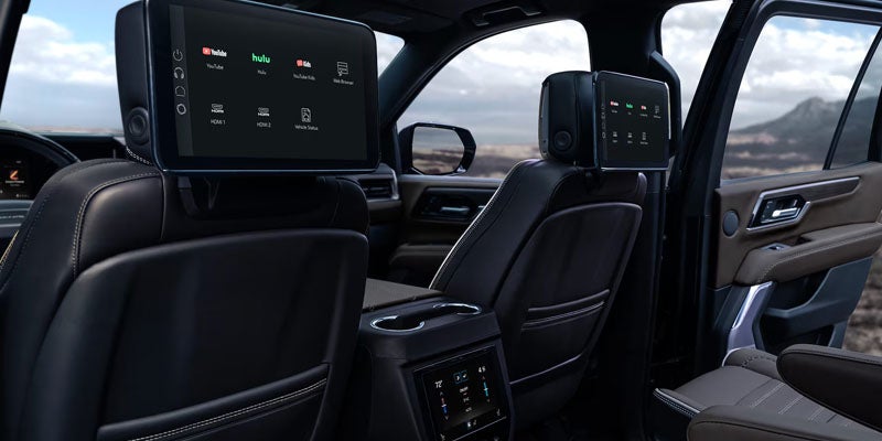2026 GMC Yukon spacious interior with second-row seating and rear entertainment screens